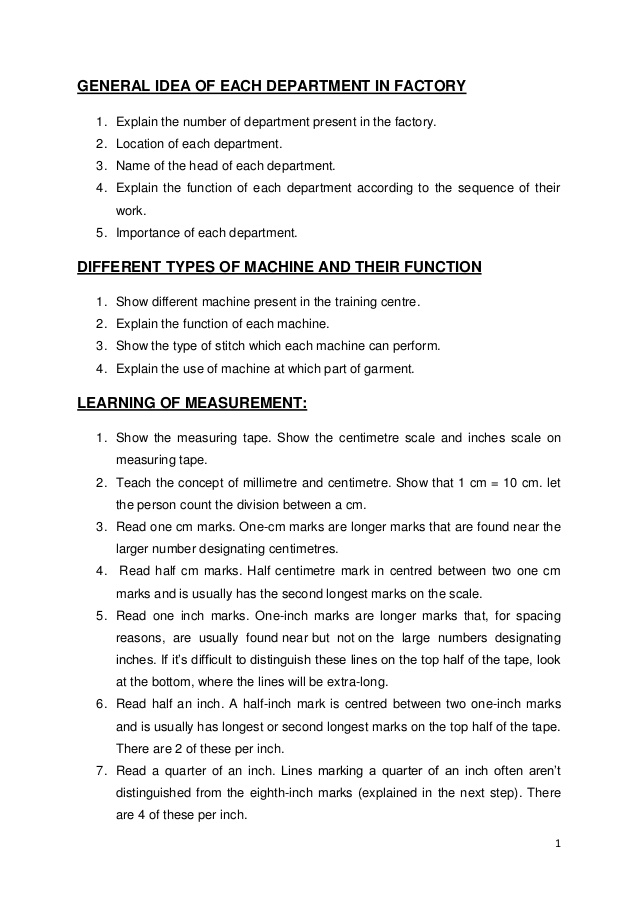 sewing machine operator training manual